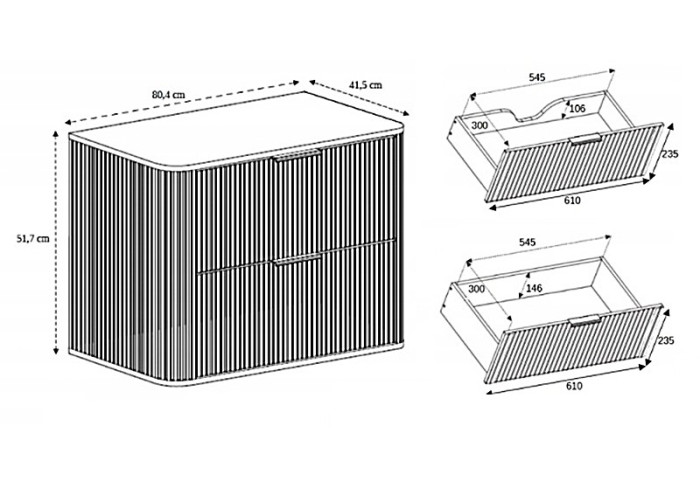 ELEGANCE dub craft zlatý C80 závesná skrinka pod umývadlo 80 cm s vrchnou doskou ELEGANCE dub craft zlatý C80 závesná skrinka pod umývadlo 80 cm s vrchnou doskou