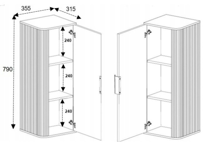 ELEGANCE orech O35M závesná skrinka do kúpelne