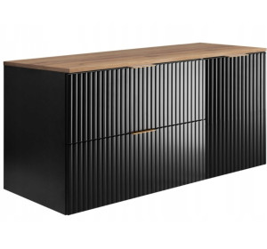 FLOW čierny matný B100-60-40-DC závesná skrinka pod umývadlo 100 cm