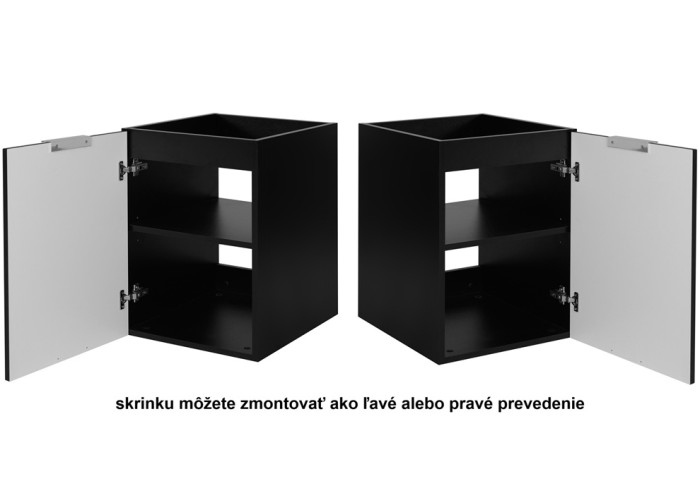 FLOW čierny matný B40D1 závesná kúpeľňová skrinka 40 cm