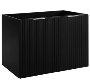 FLOW čierny matný B80D2 závesná skrinka pod umývadlo 80 cm