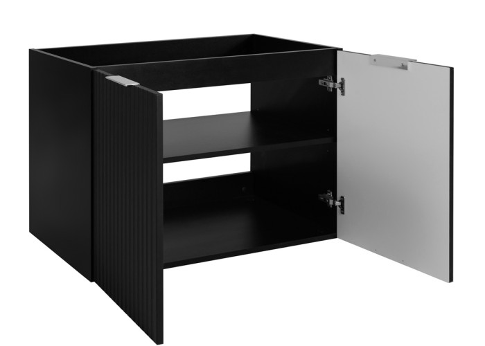 FLOW čierny matný B80D2 závesná skrinka pod umývadlo 80 cm