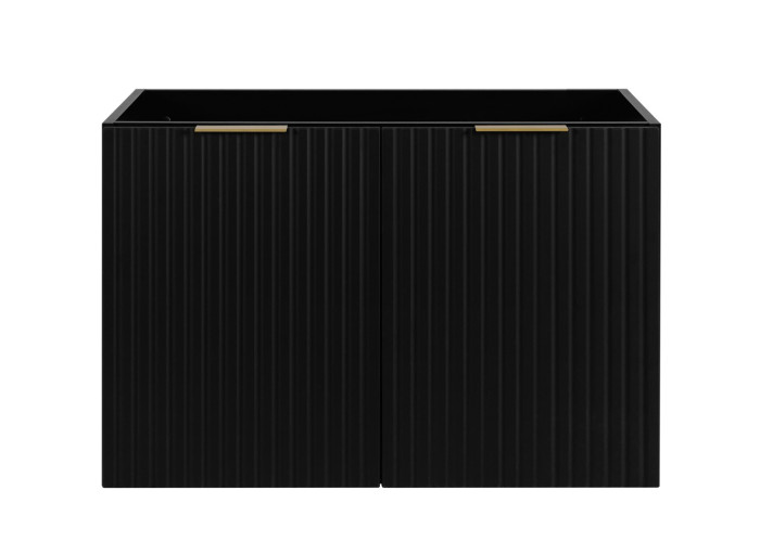 FLOW čierny matný B80D2 závesná skrinka pod umývadlo 80 cm