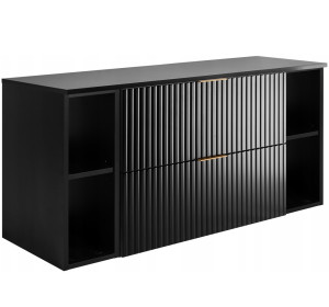 FLOW čierny matný B120R80RDB závesná skrinka pod umývadlo 120 cm