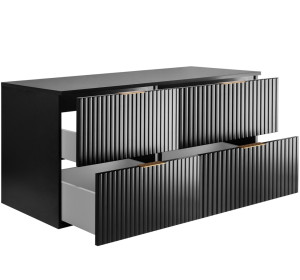 FLOW čierny matný B120DB závesná skrinka pod umývadlo 120 cm FLOW čierny matný B120DB závesná skrinka pod umývadlo 120 cm