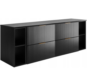 FLOW čierny matný B160R6060RDB závesná skrinka pod umývadlo 160 cm