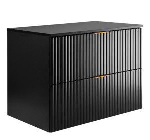 FLOW čierny matný B80DB závesná skrinka pod umývadlo 80 cm