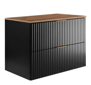 FLOW čierny matný B80DC závesná skrinka pod umývadlo 80 cm