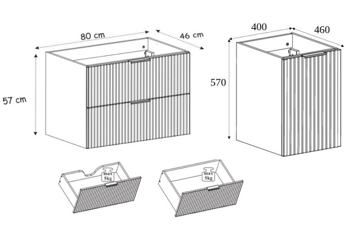 FLOW kašmír K120-80-40-DC závesná skrinka pod umývadlo 120 cm FLOW kašmír K120-80-40-DC závesná skrinka pod umývadlo 120 cm