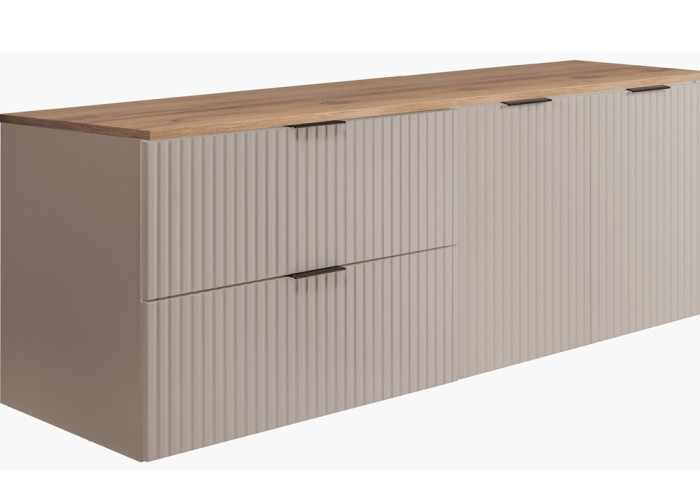 FLOW kašmír K140-80-60-DC závesná skrinka pod umývadlo 140 cm