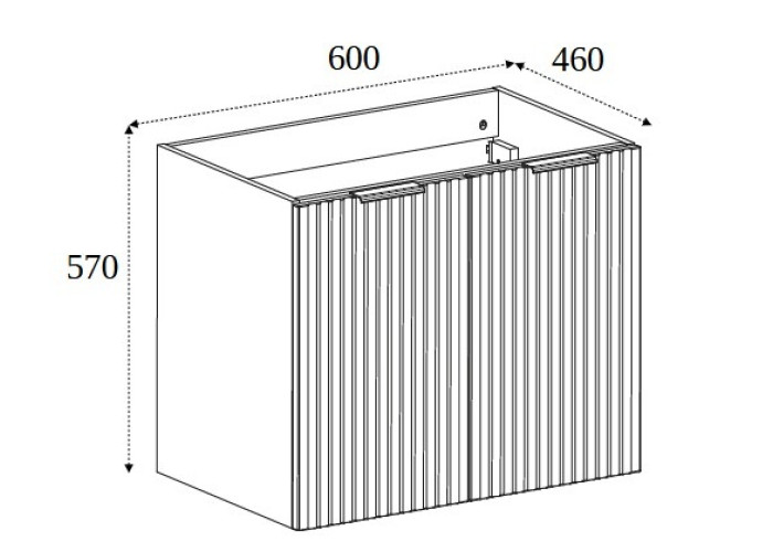 FLOW kašmír K60D2 skrinka pod umývadlo 60 cm