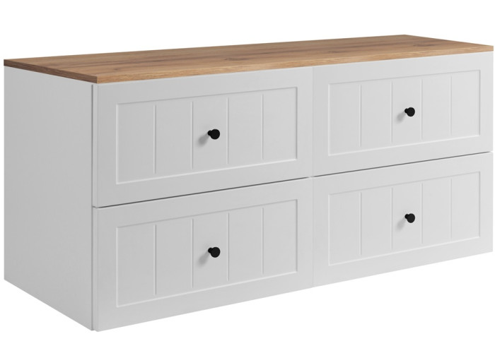 GUSTO biely W120DC závesná skrinka pod umývadlo 120 cm