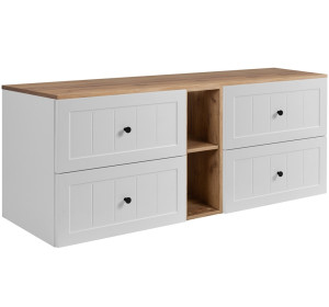 GUSTO biely W140DC závesná skrinka pod umývadlo 140 cm