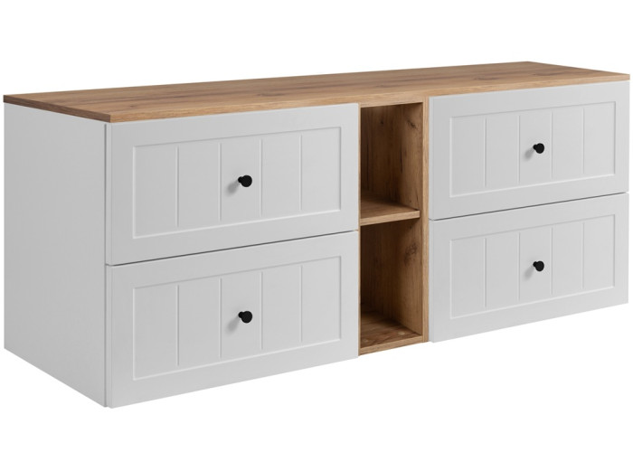 GUSTO biely W140DC závesná skrinka pod umývadlo 140 cm