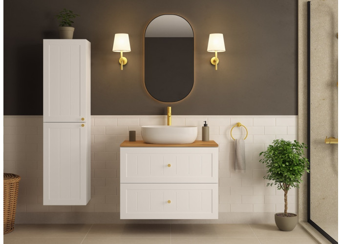 GUSTO biely W120DC závesná skrinka pod umývadlo 120 cm