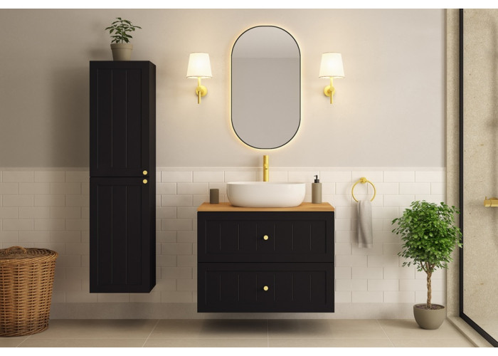 GUSTO čierny B60 závesná skrinka pod umývadlo 60 cm