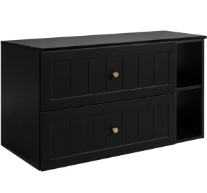 GUSTO čierny B100DB závesná skrinka pod umývadlo 100 cm