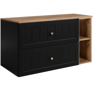 GUSTO čierny B100DC závesná skrinka pod umývadlo 100 cm