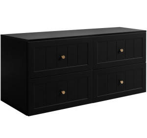 GUSTO čierny B120DB závesná skrinka pod umývadlo 120 cm