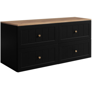 GUSTO čierny B120DC závesná skrinka pod umývadlo 120 cm