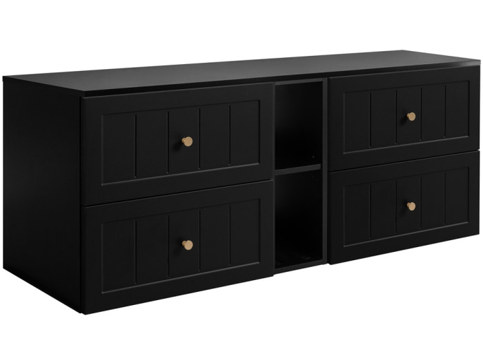 GUSTO čierny B140DB závesná skrinka pod umývadlo 140 cm GUSTO čierny B140DB závesná skrinka pod umývadlo 140 cm