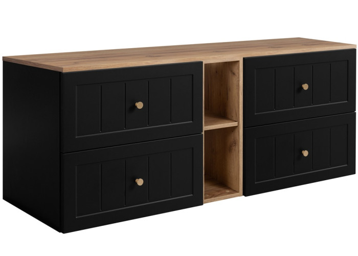 GUSTO čierny B140DC závesná skrinka pod umývadlo 140 cm GUSTO čierny B140DC závesná skrinka pod umývadlo 140 cm