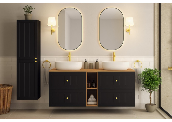 GUSTO čierny B60 závesná skrinka pod umývadlo 60 cm