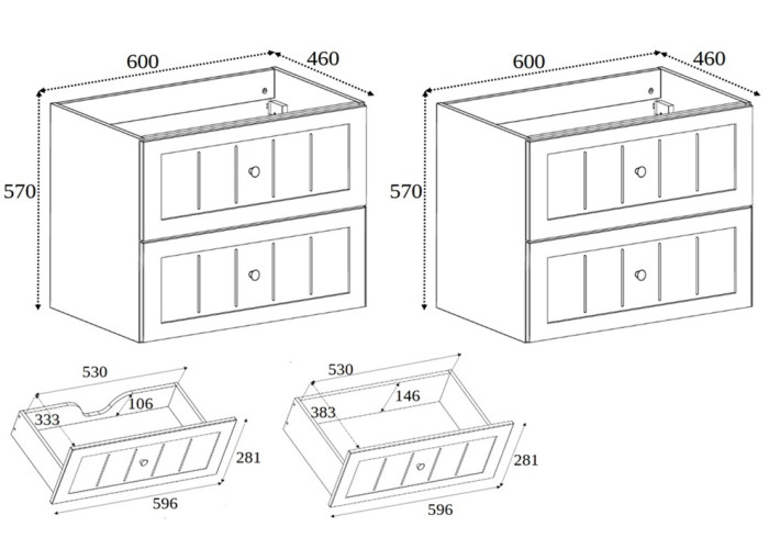 GUSTO kašmír K120DC závesná skrinka pod umývadlo 120 cm GUSTO kašmír K120DC závesná skrinka pod umývadlo 120 cm
