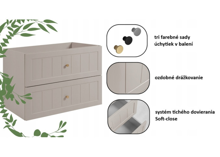 GUSTO kašmír K120DC závesná skrinka pod umývadlo 120 cm GUSTO kašmír K120DC závesná skrinka pod umývadlo 120 cm