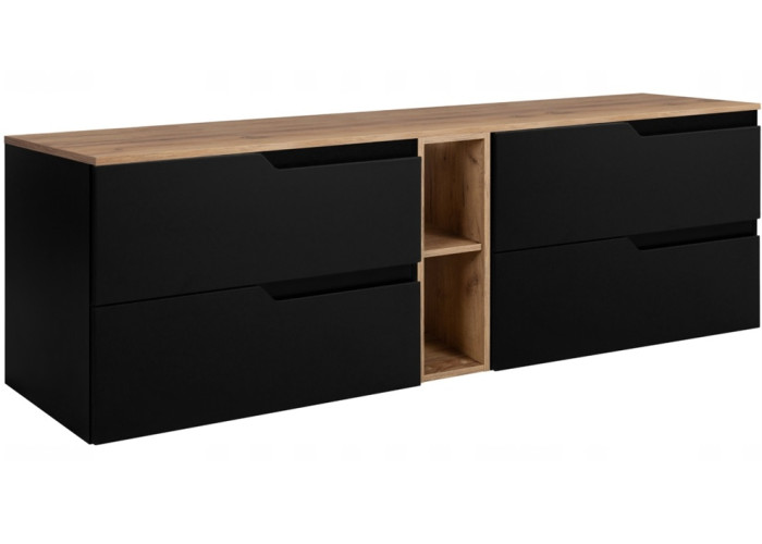 MODERN čierny B180DC závesná skrinka pod umývadlo 180 cm