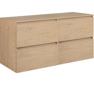 SIMPLE dub svetlý D120D závesná skrinka pod umývadlo s doskou 120 cm