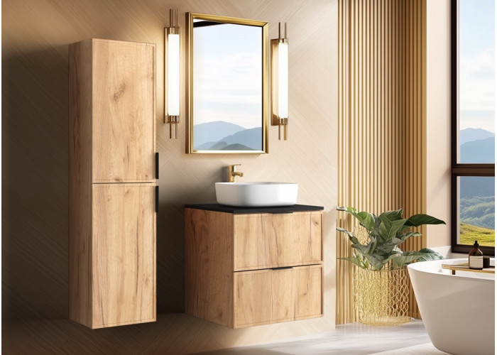 SLIM dub craft zlatý C160DB závesná skrinka pod umývadlo 160 cm SLIM dub craft zlatý C160DB závesná skrinka pod umývadlo 160 cm