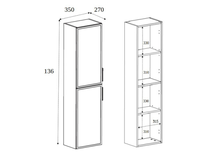 SLIM dub craft zlatý C35 vysoká skrinka do kúpelne SLIM dub craft zlatý C35 vysoká skrinka do kúpelne