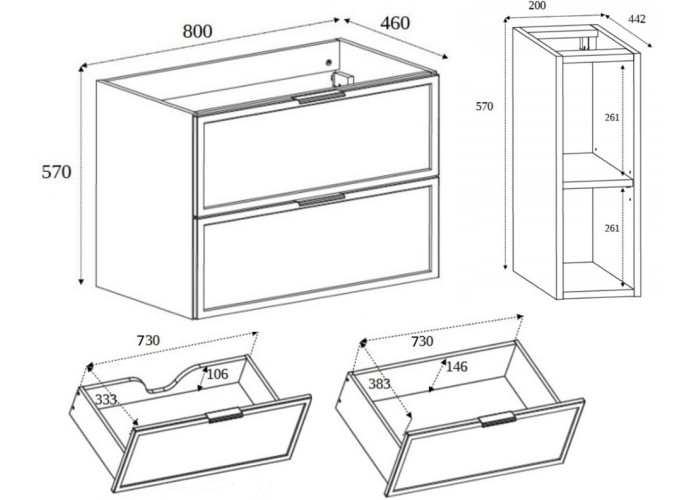 SLIM tmavosivá G100DC závesná skrinka pod umývadlo 100 cm SLIM tmavosivá G100DC závesná skrinka pod umývadlo 100 cm