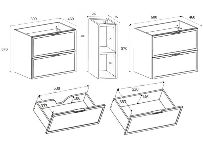 SLIM tmavosivá G140DC závesná skrinka pod umývadlo 140 cm SLIM tmavosivá G140DC závesná skrinka pod umývadlo 140 cm