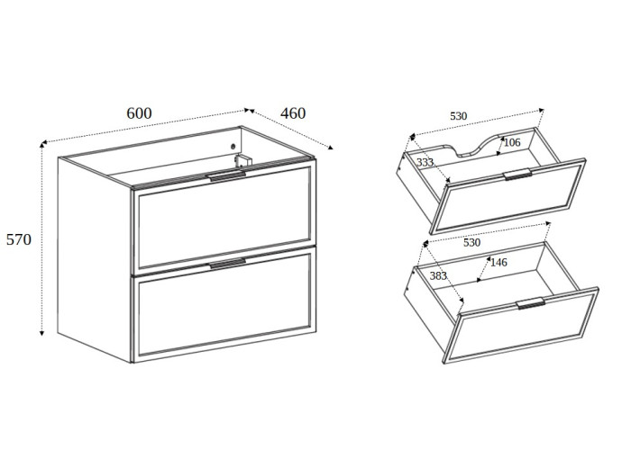 SLIM tmavosivá G60 závesná skrinka pod umývadlo 60 cm SLIM tmavosivá G60 závesná skrinka pod umývadlo 60 cm
