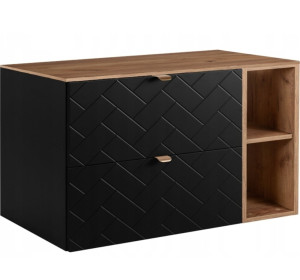 TREND čierny matný B100DC závesná skrinka pod umývadlo 100 cm