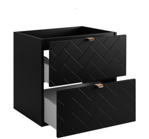 TREND čierny matný B80+DC závesná skrinka pod umývadlo 80 cm