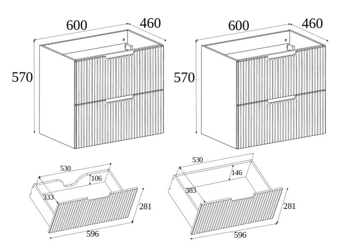 VENA čierna B120DB závesná skrinka pod umývadlo 120 cm VENA čierna B120DB závesná skrinka pod umývadlo 120 cm