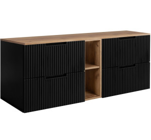 VENA čierna B140DC závesná skrinka pod umývadlo 140 cm