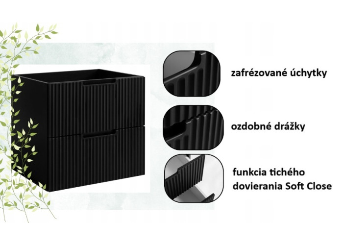 VENA čierna B80 závesná skrinka pod umývadlo 80 cm VENA čierna B80 závesná skrinka pod umývadlo 80 cm