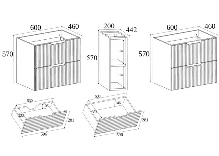 VENA dub craft zlatý C140DB závesná skrinka pod umývadlo 140 cm VENA dub craft zlatý C140DB závesná skrinka pod umývadlo 140 cm