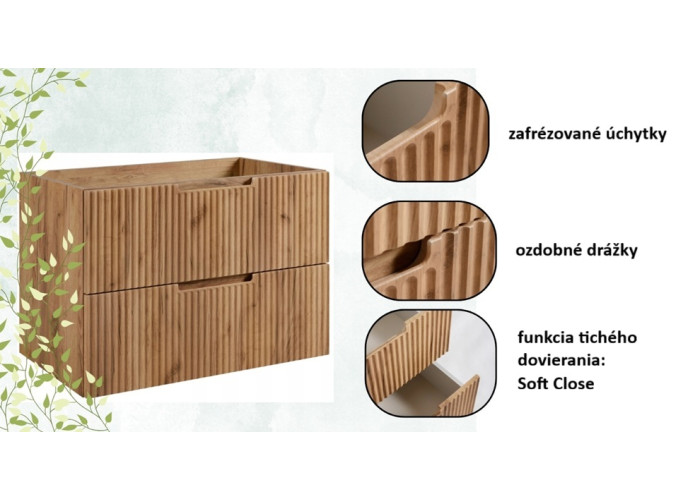 VENA dub craft zlatý C80 závesná skrinka pod umývadlo 80 cm