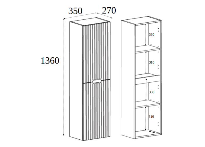 VENA dub craft zlatý C35 vysoká skrinka do kúpelne VENA dub craft zlatý C35 vysoká skrinka do kúpelne
