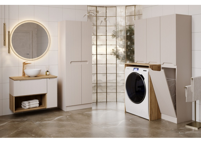 NOVA CASHMERE 80-35-1D1DK vysoká skrinka s košom na prádlo