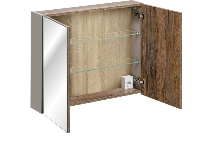 SANTA FE Taupe 84-80-2D skrinka so zrkadlom 80 cm