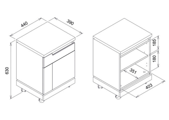ASTON AN13 zásuvkový kontajner pod PC stolík