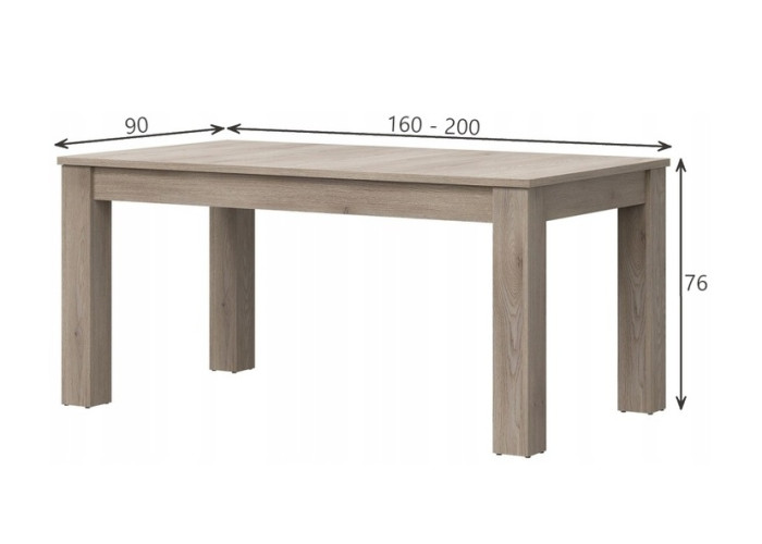 ASTON ST10 rozkladací jedálenský stôl 160-200x90 cm