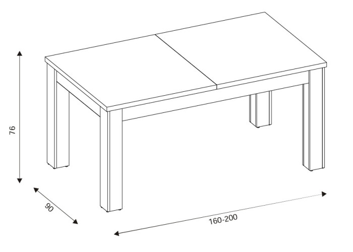 ATE ST08 rozkladací jedálenský stôl 160-200x90 cm