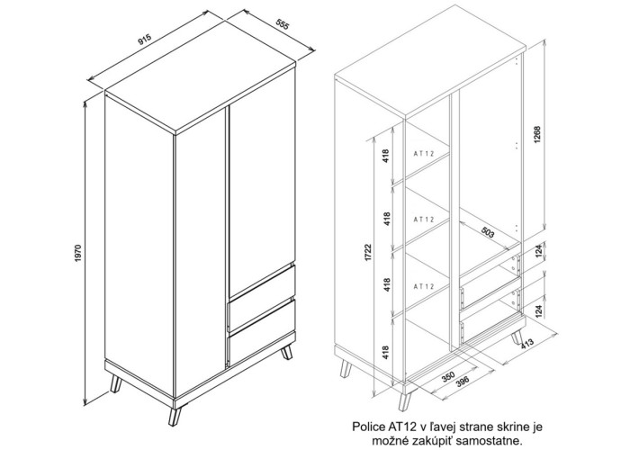 ATE AT11 šatníková skriňa